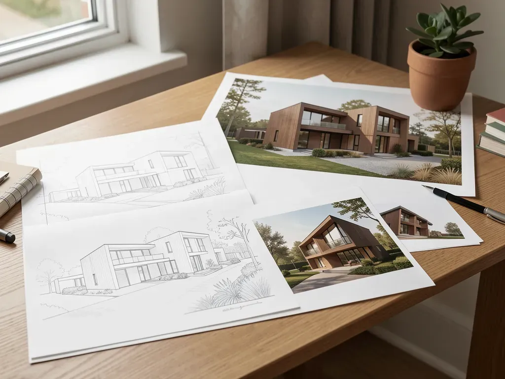 Definitief architectonisch ontwerp van een eigentijdse woning
