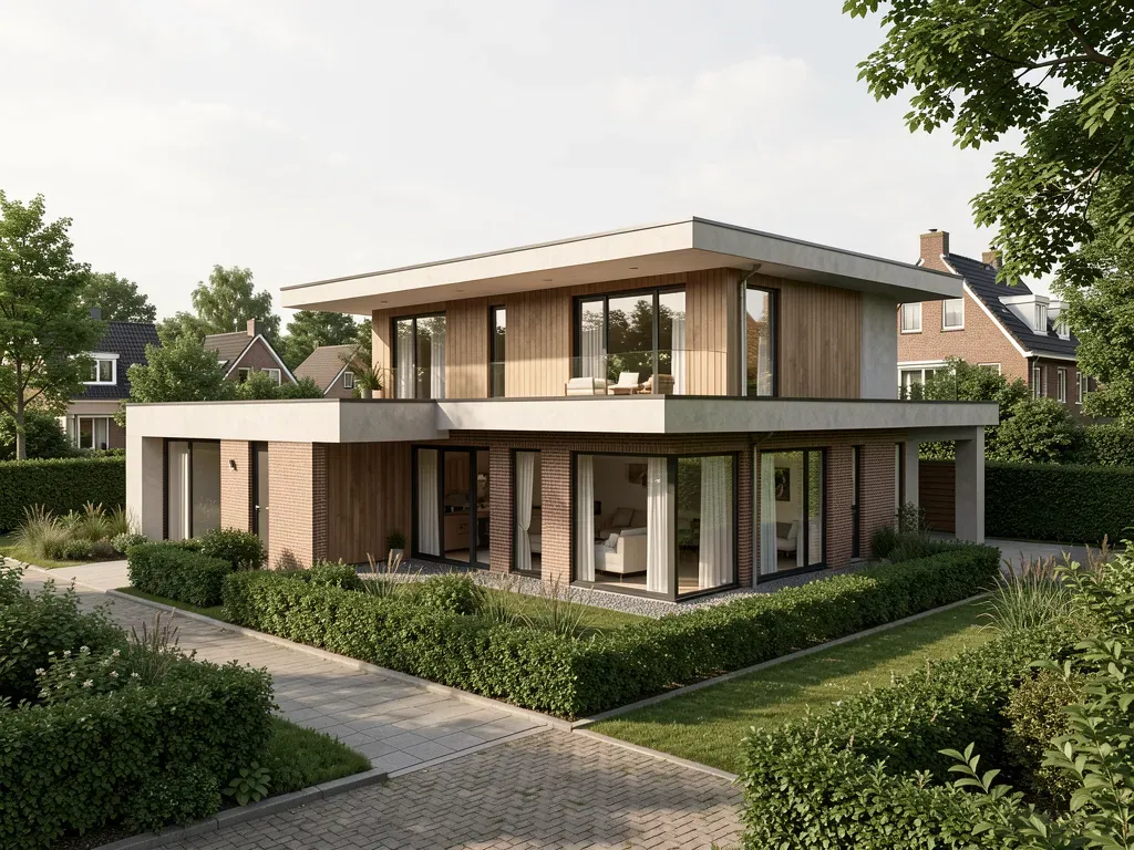 Vrijstaande nieuwbouwwoning met ingetogen materiaalkeuze en strak metselwerk in Den Haag
